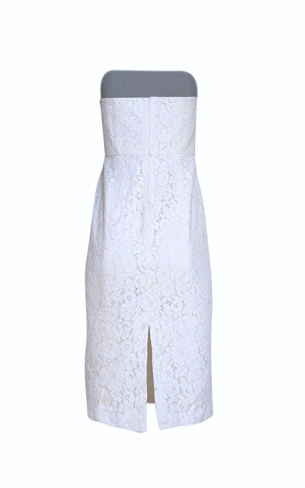 Veronica Beard - White Lace "Sanaz" Strapless Dress Sz 6 - Current Boutique