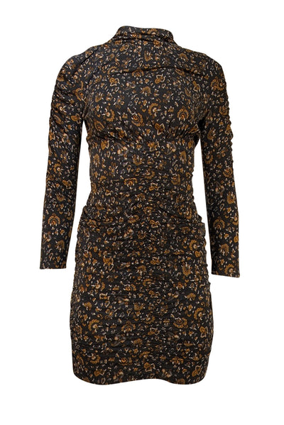 Veronica Beard - Black & Yellow Floral Paisley Print Long Sleeve Dress Sz XS - Current Boutique