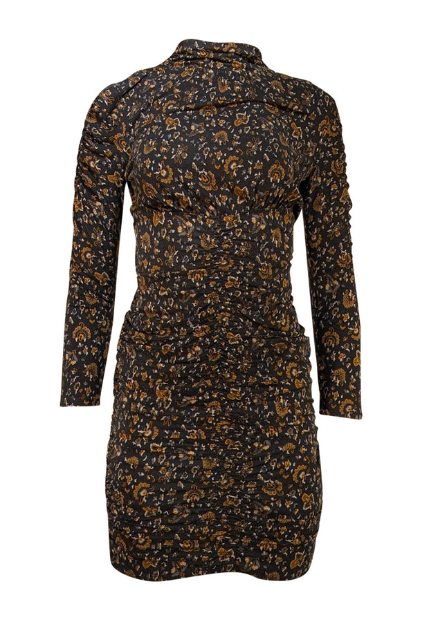 Veronica Beard - Black & Yellow Floral Paisley Print Long Sleeve Dress Sz XS - Current Boutique