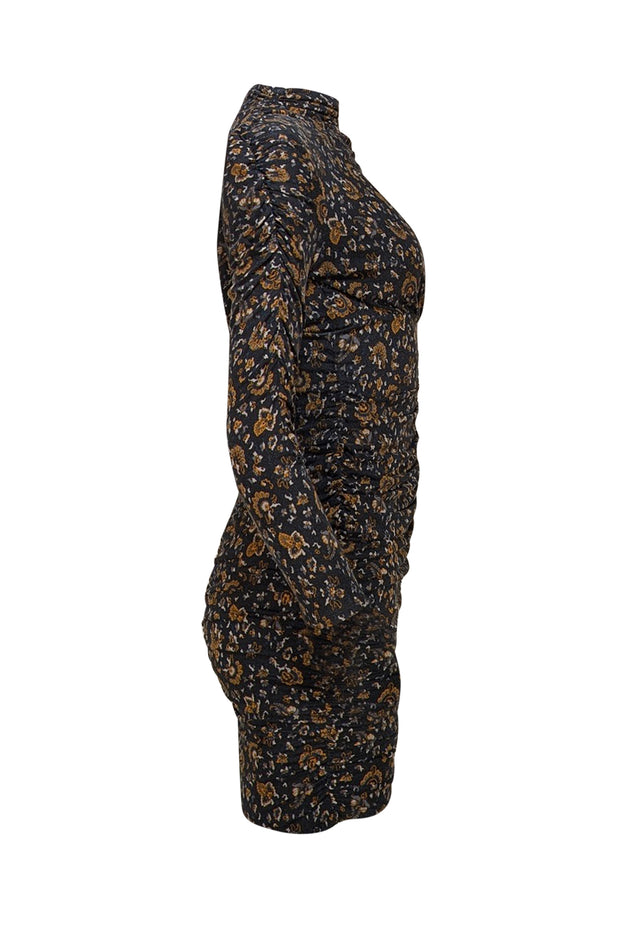 Veronica Beard - Black & Yellow Floral Paisley Print Long Sleeve Dress Sz XS - Current Boutique