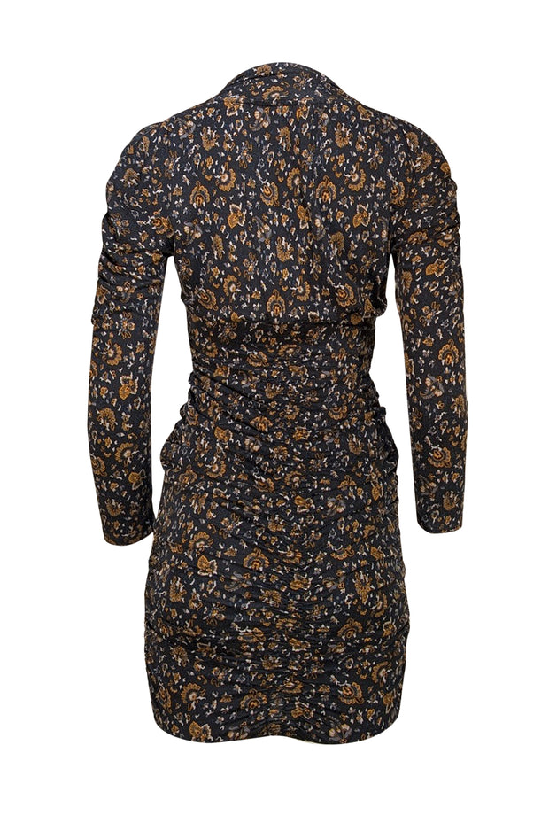 Veronica Beard - Black & Yellow Floral Paisley Print Long Sleeve Dress Sz XS - Current Boutique