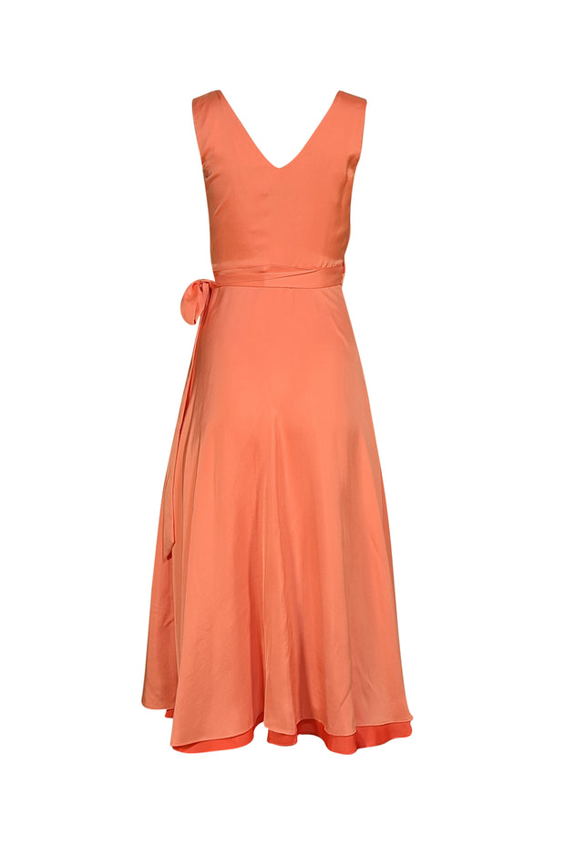 derek lam orange dress Derek Lam 10 Crosby Women's Alivia Mixed Media Racerback Dress - Tangerine