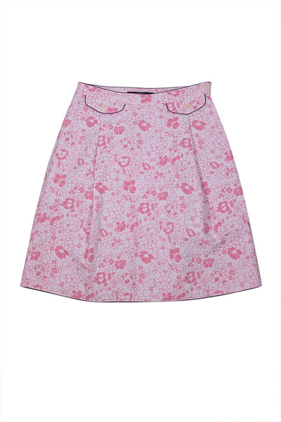 Weekend Max Mara - Pink Floral Mini Skirt Sz 2 - Current Boutique