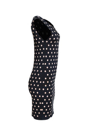 Alice & Olivia - Black & Peach Polka Dot Sleeveless Dress Sz M - Current Boutique