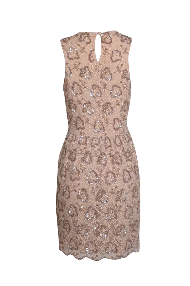 red valentino lace dress Size 46 Partial back zip A-Line Strapless Tiered Layered Color:Husk homa satin bow back