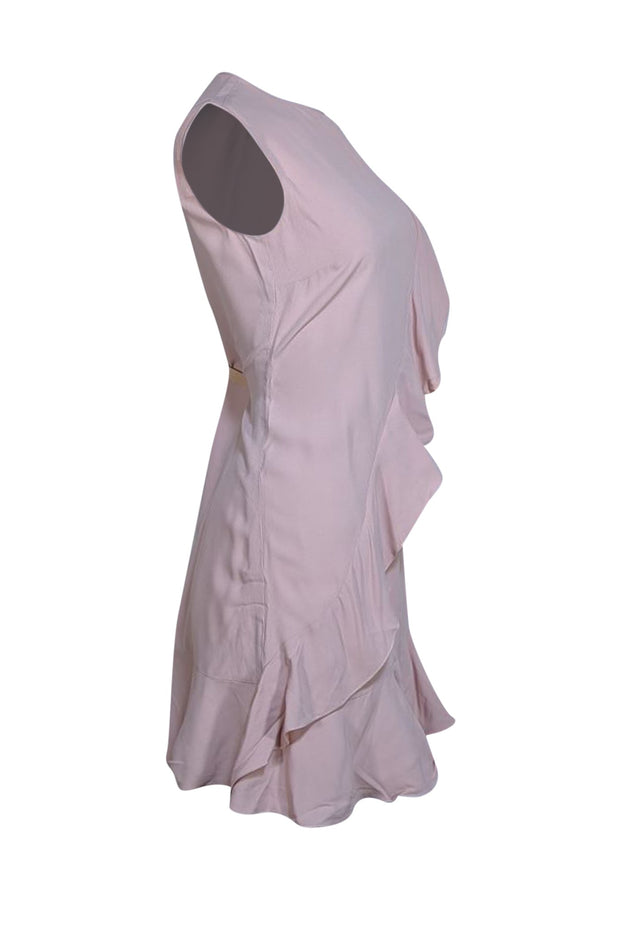 valentino pink ruffle dress Valentino, Ruffled Crpe Couture midi dress, Women, Pink, XXS, Dresses, Wool