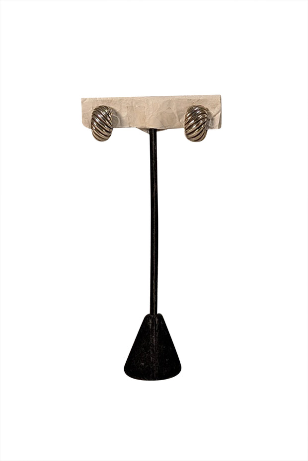 David Yurman - Sterling Silver Cable Huggie Earrings - Current Boutique