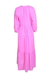 Xirena - Pink Cotton Poplin Tiered Midi Dress Sz L - Current Boutique