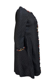 Moschino Cheap & Chic - Black Jacquard Gem Embellished Coat Sz 6