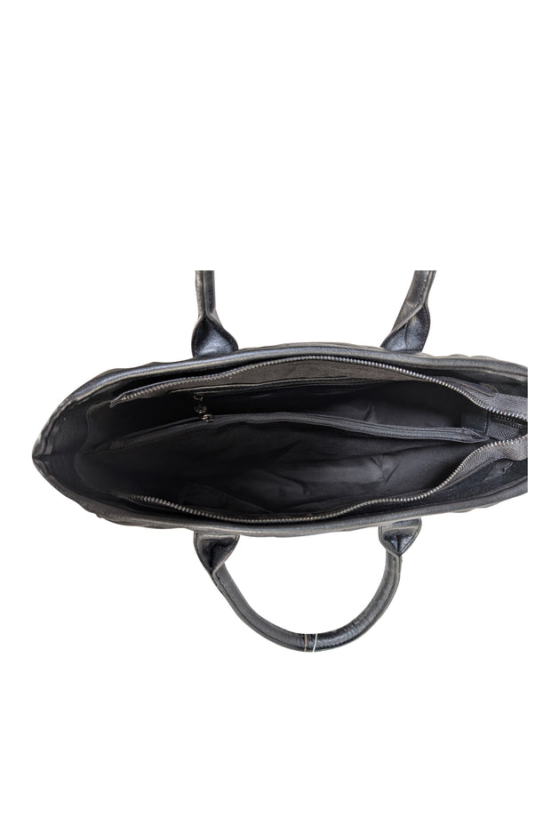 Valeninto Orlandi - Black Quilted Satchel Bag