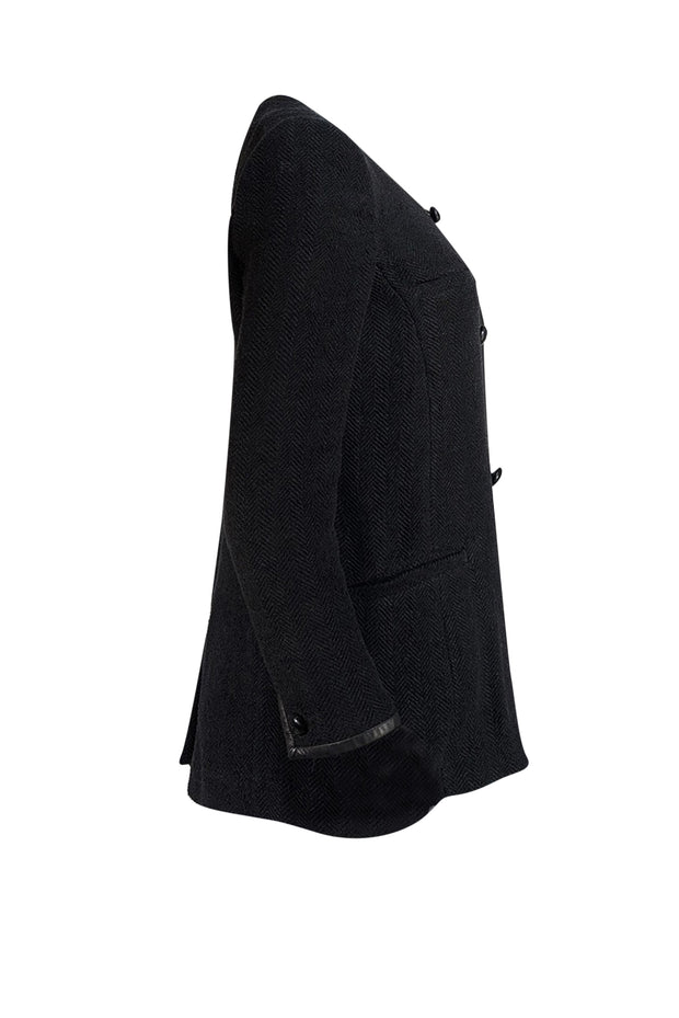 Isabel Marant - Black Herringbone Double Breasted Jacket Sz 10 - Current Boutique