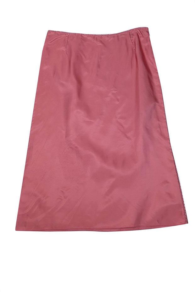 Prada - Pink Embellished Silk Bias Skirt Sz 10 - Current Boutique