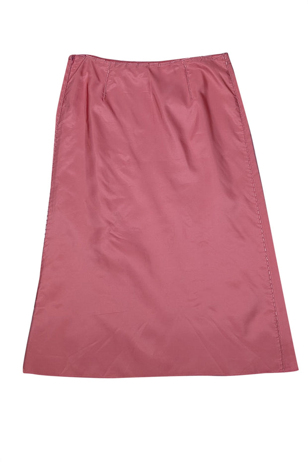 Prada - Pink Embellished Silk Bias Skirt Sz 10 - Current Boutique