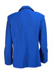 St John Collection - Blue W/ Black Trim Collared Jacket Sz 14