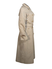 Burberry - Khaki Belted Midi Trench Coat Sz 12 - Current Boutique