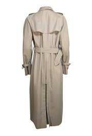 Burberry - Khaki Belted Midi Trench Coat Sz 12 - Current Boutique