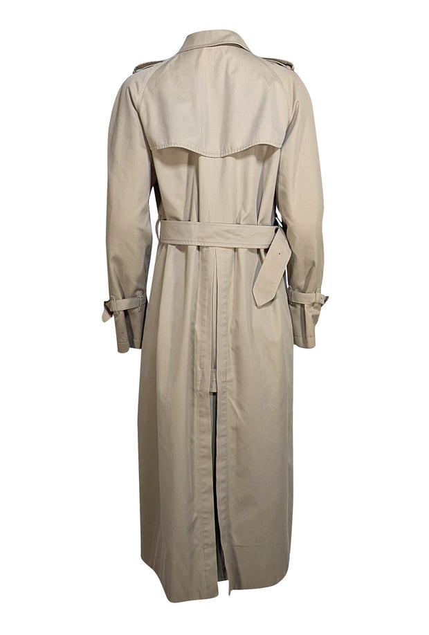 Burberry - Khaki Belted Midi Trench Coat Sz 12 - Current Boutique