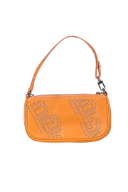 By Far - Orange Lambskin Leather Studded Mini Bag