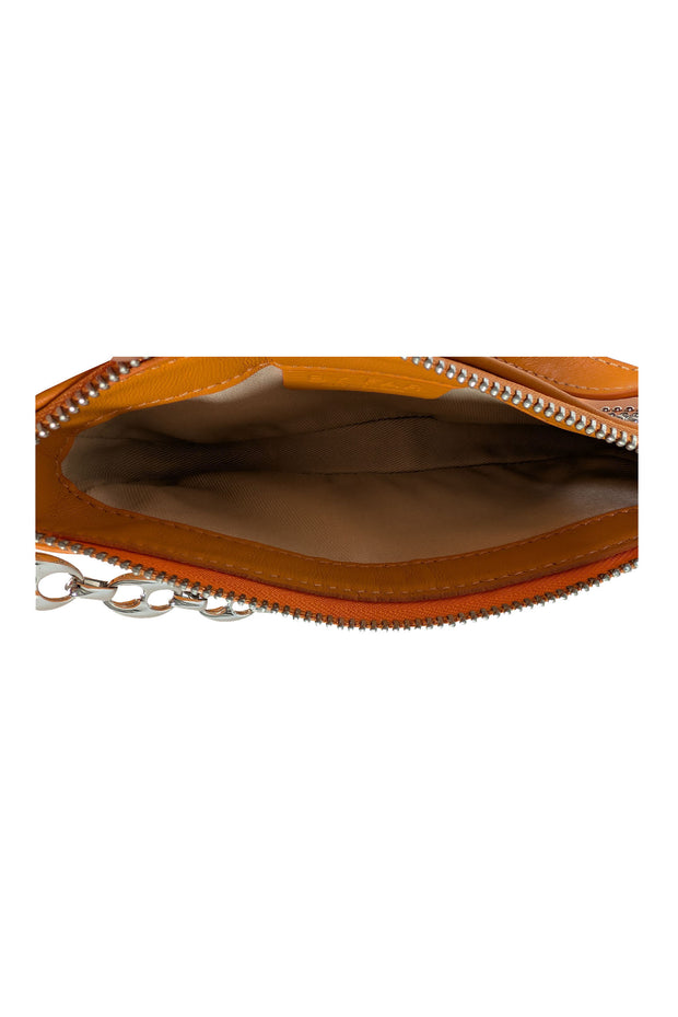 By Far - Orange Lambskin Leather Studded Mini Bag