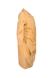 Retrofete - Butter Yellow Wrap Denim Mini "Willa" Dress Sz XL - Current Boutique