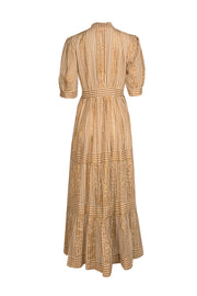 Oliphant - Gold, Beige, and Ivory Striped Maxi Dress Sz M - Current Boutique