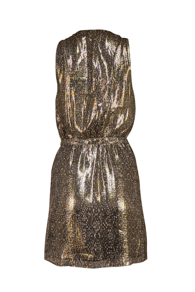 Ramy Brook - Gold & Black Metallic Print Sleeveless Dress Sz S Ramy Brook - Gold & Black Metallic Print Sleeveless Dress Sz S