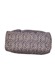 Coach - Grey & Cream Print Fabric Satchel w/ Leather Trims