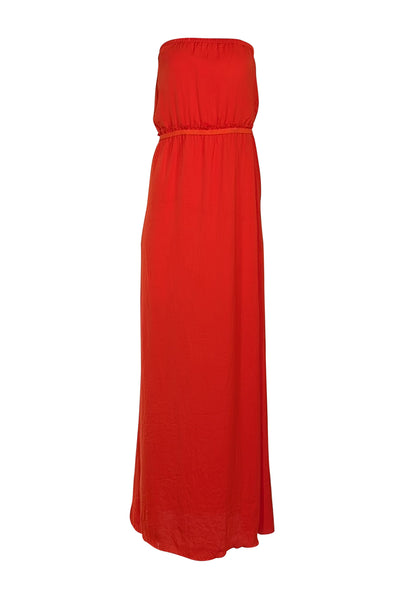 Toy G - Red-Orange Strapless Maxi Dress Sz 4 - Current Boutique
