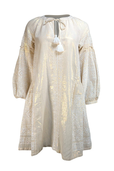 Rose and Rose - Gold Metallic Tunic Dress Sz XS - Current Boutique