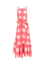 Little Tienda - Pink & White Gingham "Rowe" Maxi Dress Sz XS - Current Boutique