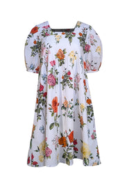 Rachel Antonoff - White Multi Rose Print "Susannah" Mini Dress Sz XS - Current Boutique