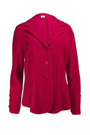 Armani Collezioni - Red Textured Three Button Blazer Sz L - Current Boutique