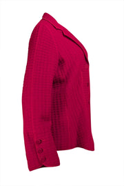 Armani Collezioni - Red Textured Three Button Blazer Sz L - Current Boutique