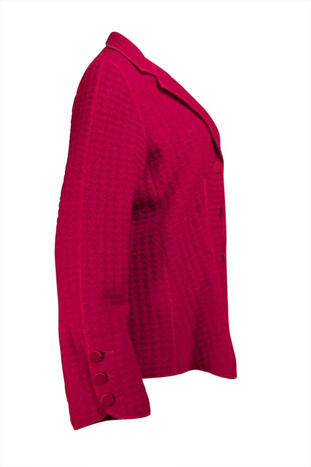 Armani Collezioni - Red Textured Three Button Blazer Sz L - Current Boutique