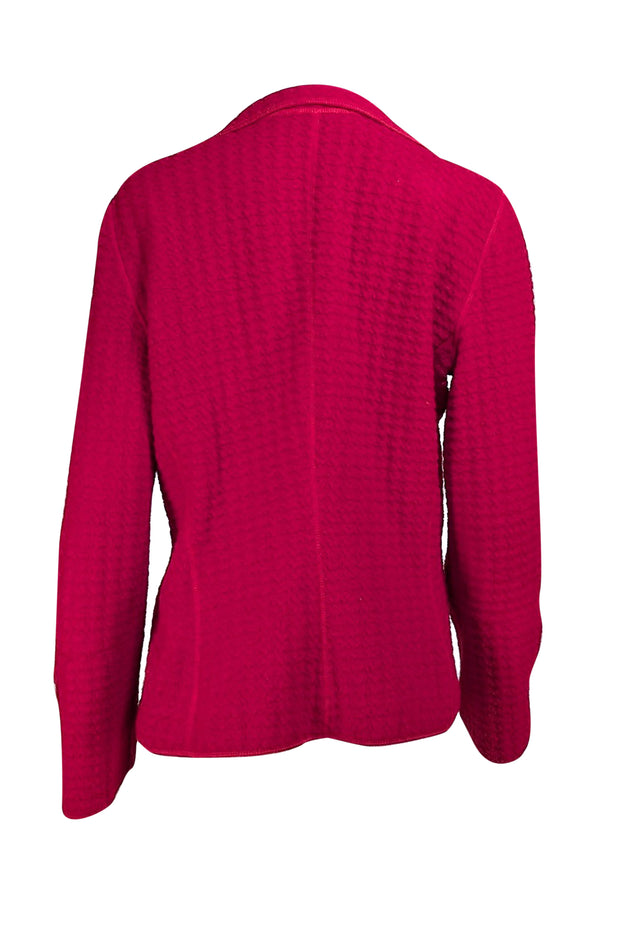 Armani Collezioni - Red Textured Three Button Blazer Sz L - Current Boutique