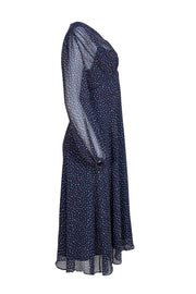Kate Spade - Navy w/ Multicolor Lip Print Midi Dress Sz 14 - Current Boutique