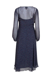 Kate Spade - Navy w/ Multicolor Lip Print Midi Dress Sz 14 - Current Boutique