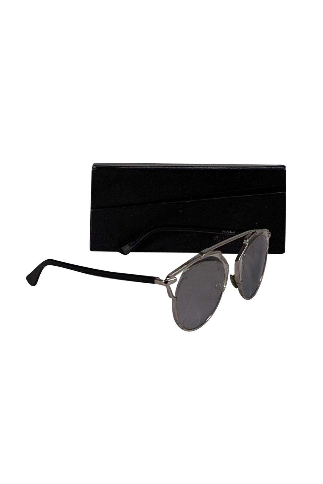 Christian Dior Silver Metallic Aviator Sunglasses Current Boutique