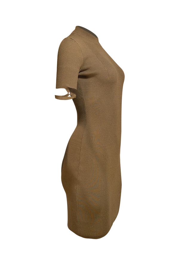 Jacquemus - Olive Green Mock Neck "La Robe Torre" Mini Dress Sz 4 - Current Boutique