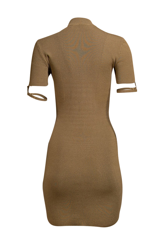 Jacquemus - Olive Green Mock Neck "La Robe Torre" Mini Dress Sz 4 - Current Boutique