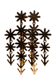 Asha by Ashley McCormick - Gold Colored Star Flower Chandelier Earrings