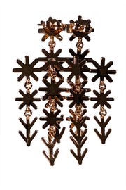 Asha by Ashley McCormick - Gold Colored Star Flower Chandelier Earrings