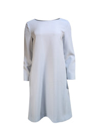 Theory - Pale Blue Paneled Crepe Shift Dress Sz M - Current Boutique