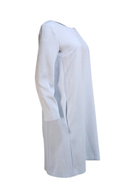 Theory - Pale Blue Paneled Crepe Shift Dress Sz M - Current Boutique