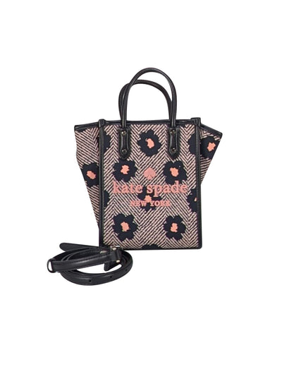 Kate Spade - Black, Beige, & Pink Floral Mini Crossbody Bag - Current Boutique