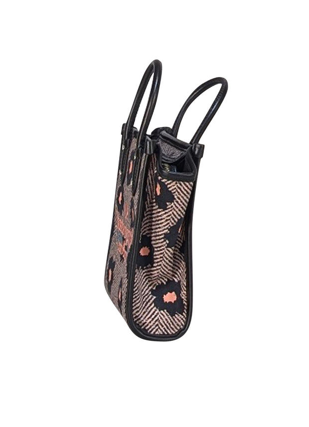 Kate Spade - Black, Beige, & Pink Floral Mini Crossbody Bag - Current Boutique