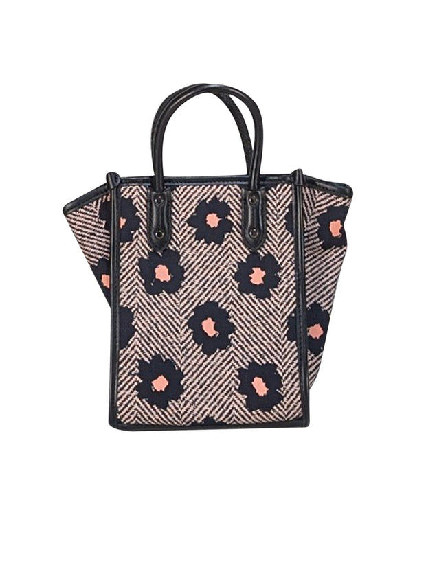 Kate Spade - Black, Beige, & Pink Floral Mini Crossbody Bag - Current Boutique