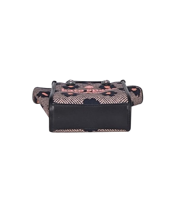 Kate Spade - Black, Beige, & Pink Floral Mini Crossbody Bag - Current Boutique
