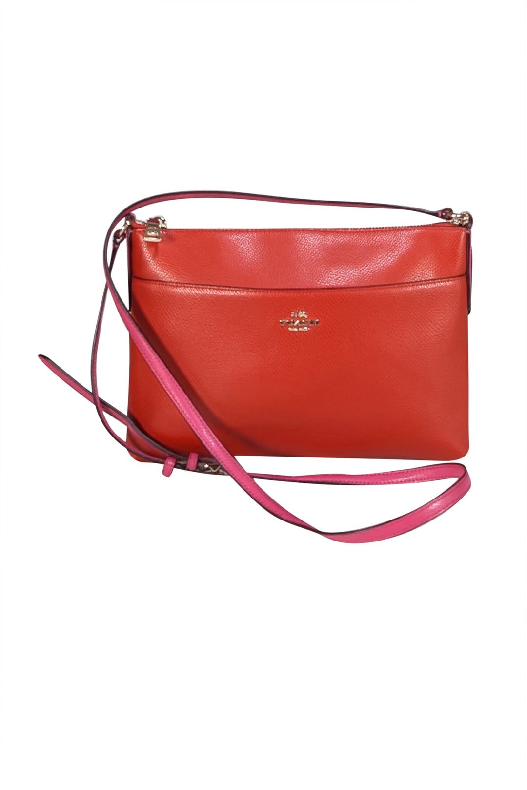 Coach - Orange & Pink Leather Crossbody Bag