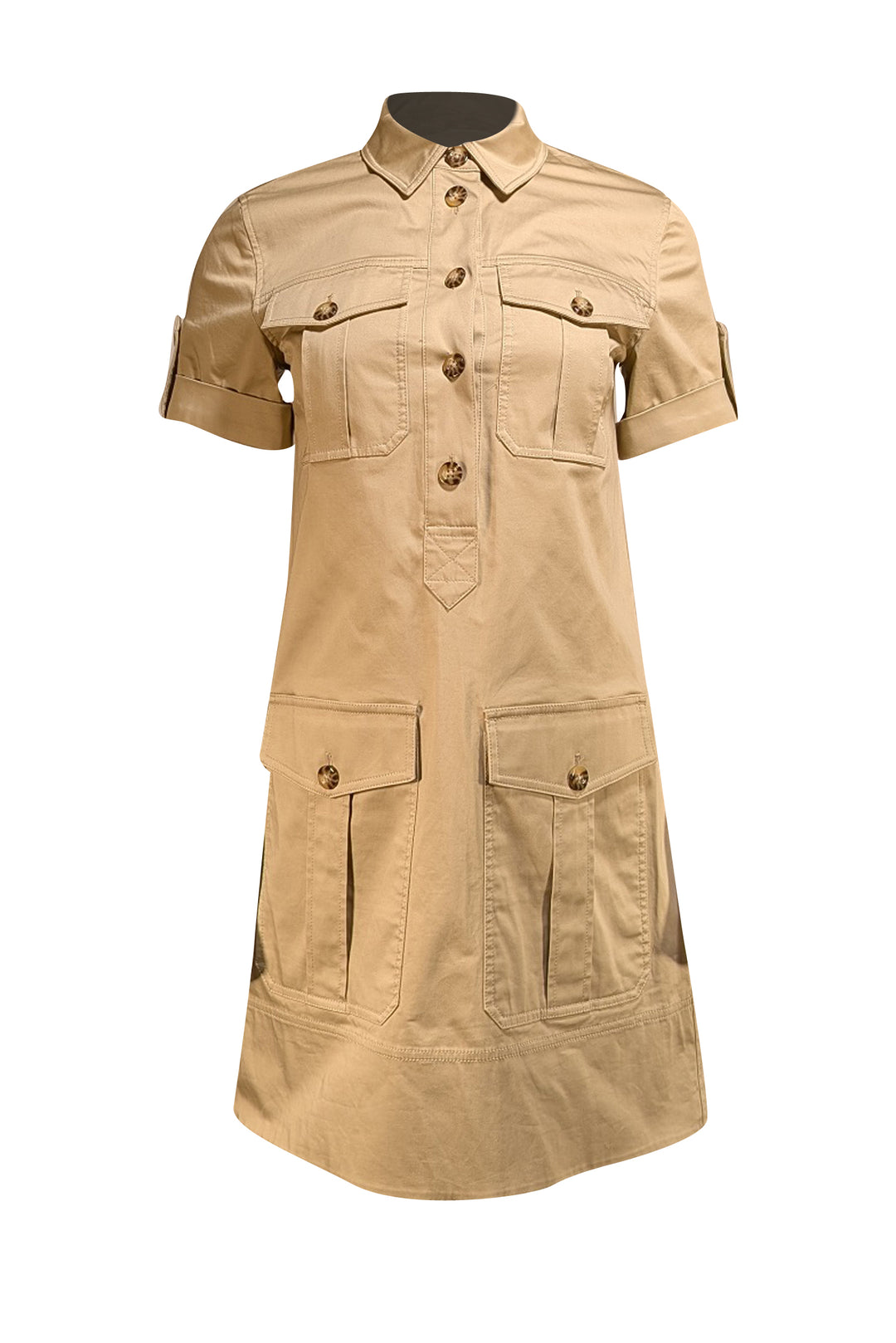 beige cargo dress Skort Dress With Belt And Pockets Beige Going Out Festival Outfit XS / 6 / Beige